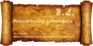 Maszarovics Levendula névjegykártya